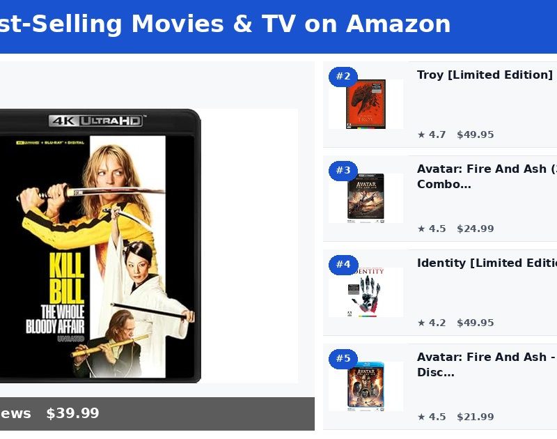 Top 5 Best-Selling Movies & TV on Amazon (May 2026)